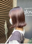 ラベンダーピンク/切りっぱなしボブ/切りっぱなしミディアム