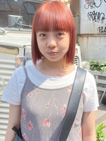 ラミエバイメルト 下北沢(lamie by melt)&nbsp;毛利/切りっぱなしボブ 暖色 透明感 オレンジ ピンク ベージュ