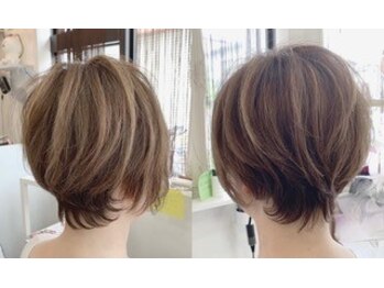 ロリス ヘア デザイン(Loris hair design)の写真/【まるでおしゃれ染め】大人気の白髪ぼかし/育てるハイライト等、白髪を上手くカバーして明るく染めます！