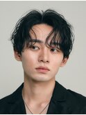 堀江ニュアンスパーマフェザーパーマセンターパートウルフ30代●