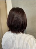 レッドブラウン×レイヤーボブ/髪質改善