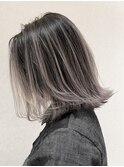 バレイヤージュグレージュハイライトダブルカラーケアブリーチ