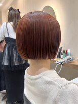 ヒビヲ(HIBIO) 切りっぱなしボブショートボブ横浜オレンジブラウン