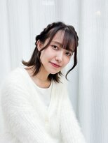 エミュ 天文館店(eMu)&nbsp;ゆるふわ編み込み×ほんのりピンクブラウン