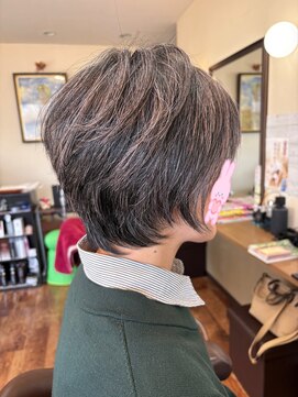 サロンドミナ(SALON DE MINA) グレイヘアーのショートボリュームカット