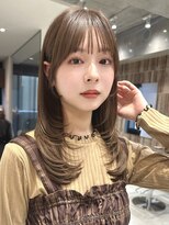 ポーチバイハニー オモテサンドウ(PORCH by HONEY omotesando)&nbsp;ミディアムヘアレイヤーカット小顔顔まわりココアベージュ3