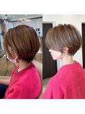 《30代40代》絶壁解消ハイライト+ひし形ショートボブ【浦野】