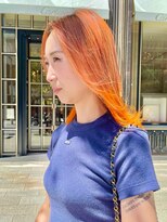 マックス フォー ヘアー(MAX FOR HAIR)&nbsp;【デザインカラー】ロングボブ×艶オレンジカラー◎