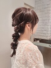 ミック ヘアアンドメイクアップ 高田店(miq Hair&Make up) ヘアセット/編みおろしアレンジ/結婚式/お呼ばれヘア/ツイン