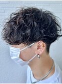 波巻きパーマメンズパーマメンズヘアツーブロックツイストパーマ