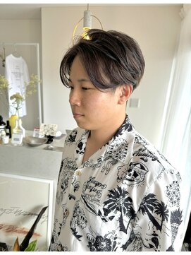 シティー(sity) グレージュ×メンズ前下がりショート　いわき美容室