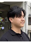 抜け感のある大人センターパート