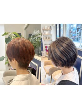 骨格/髪質を考えた似合わせカット◎小顔に見える美シルエットで,大人可愛いショートstyleに*[越谷/学割U24]