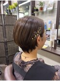 ショートヘアセット 金箔