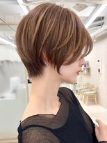 エジョン 三鷹店(Aejon) 艶髪小顔マッシュショートカットココアブラウン丸みショートボブ