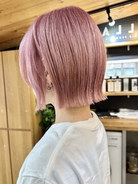 キラ 静岡(KILLA) ブリーチダブルカラー/ピンクベージュ/くびれボブ/ラベンダー
