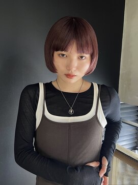 ブローチ 表参道(broocH) スクエアボブ/暖色カラー/ショートボブ/ボブ/センターパート