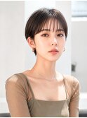 大人可愛いマッシュショート×透明感カラー