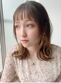 透けバングの外ハネスタイル