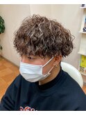 プードルパーマ×ホワイトメッシュ