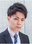 アップバング束感ショート　ビジネスツーブロックベリーショート