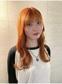 長崎 ハイトーンカラー オレンジヘア
