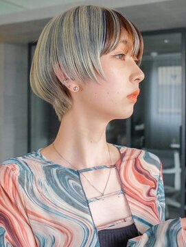 シオン(shion) 透明感カラー小顔くすみベージュ秋色ボブルフ_29422