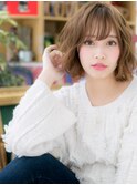 細巻きハイライト韓国風大人可愛いボブパーマh3川口20代30代40代