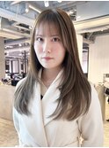 ロング顔周りレイヤーおくれ毛韓国ヘア美髪_ba510231