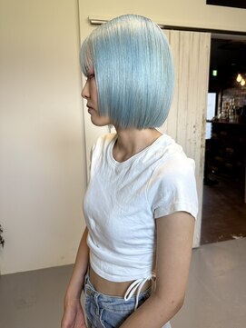 レオクマ(REOKUMA) ペールブルー/ハイトーンボブ/水色/透明感カラー