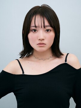 ヘアサロンガリカアオヤマ(hair salon Gallica aoyama) 前髪あり似合わせ小顔外ハネワンカールボブ/メルティカラー