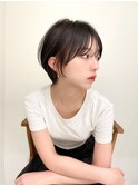 ハイライト白髪ぼかしダブルカラーインナーカラーショートボブ