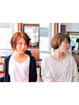 レイヤーの入れ方で動きを出すことができる。一人一人の骨格に合わせたカットで小顔見せ◎