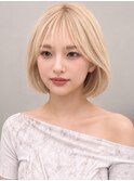 韓国風タンバルモリ/レイヤーボブ/ハイトーンベージュp大宮