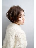 前下がりエアリーショートボブ