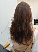 大人可愛いニュアンスパーマロングブリーチなしニュアンスカラー