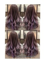 ディー エメ(D-aimer-)&nbsp;ピンク系×パープル系×スカイブルー×エクステでユニコーン風☆