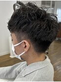 MEN'S HAIR  センターパート　ツイストスパイラル　コンマヘア