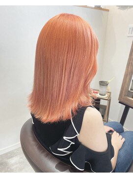 しなこ美容室 ペールオレンジカラー【ブリーチ2回～】