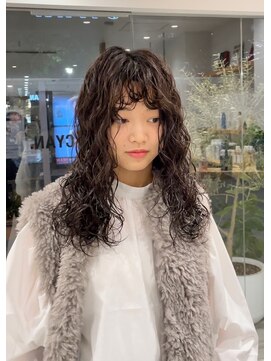 シアン 矢場町店(CYAN.) ブリーチパーマ×縮毛矯正にパーマ×ロングウェーブ