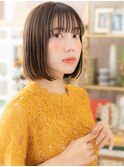 大人可愛いシースルーバングぱっつんボブc5北浦和20代30代40代