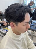 センターパートニュアンスパーマフェザーパーマカルマパーマ30代