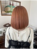 大人ボブ×オレンジベージュ
