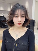 ロンドソレイユ 池袋(Lond soleil)&nbsp;ミニウルフチェリーブラウンブリーチなしミディアム前髪/池袋