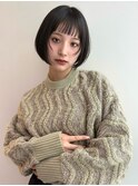 顔周りレイヤー/レイヤーボブ/グレージュカラー