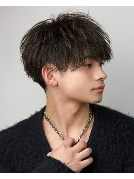 オーシャントーキョー 原宿(OCEAN TOKYO) メンズツイストスパイラルパーマショートマッシュ黒髪