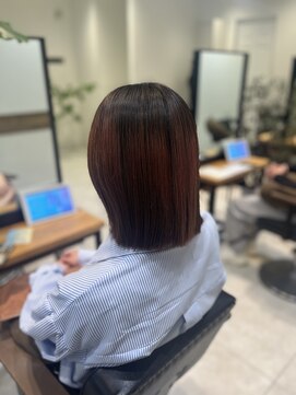 ケンジ 南林間(KENJE) ボブ×切りっぱなし×ピンクカラー【南林間】