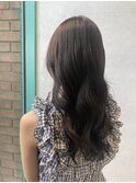韓国風レイヤーロング × ダークグレージュ