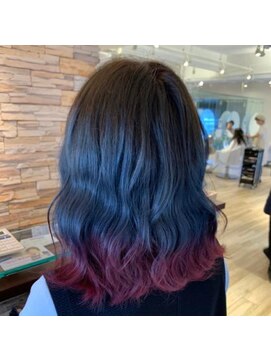 ネオヘアー 曳舟店(NEO Hair) 【裾カラー】グレージュ×レッド（曳舟）