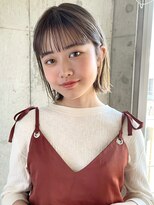 エムクランメイクス 原宿 表参道(m.clan MAKE'S)&nbsp;大人かわいい 透明感ベージュ 外ハネボブ 前髪 ケアブリーチ
